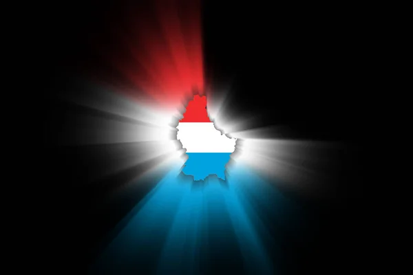 Karta Över Luxemburg Svart Bakgrund Karta Med Flagga — Stockfoto