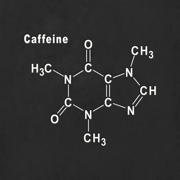 Caffeine Structural Chemical Formula White Black Background — Stok fotoğraf