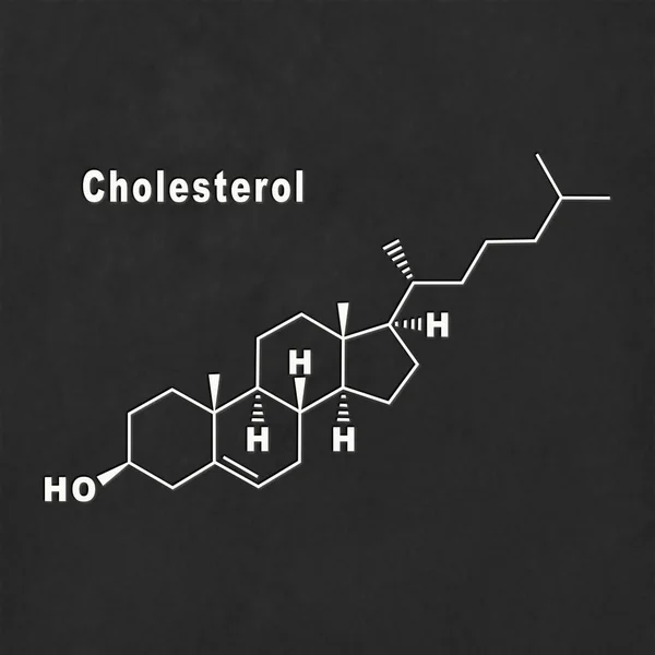 Cholesterol Hormone Structural Chemical Formula White Black Background — Foto Stock