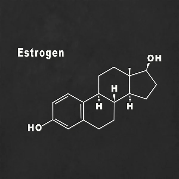 Estrogen Hormone Structural Chemical Formula White Black Background — Photo