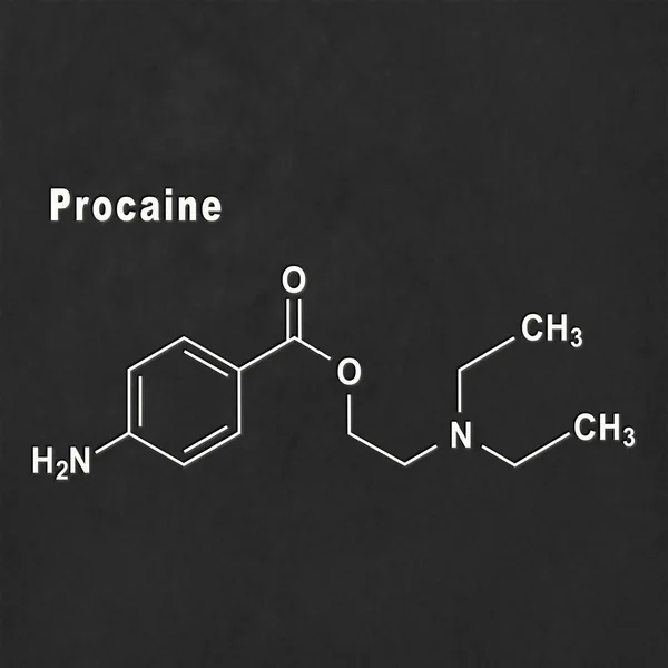 Procaine Anesthetic Drug Structural Chemical Formula White Black Background — Photo