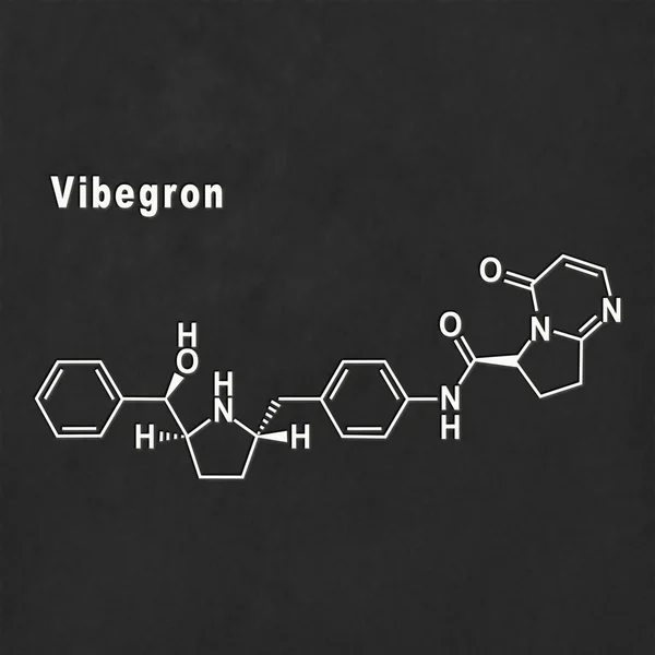Vibegron Drug Structural Chemical Formula White Black Background — Foto Stock