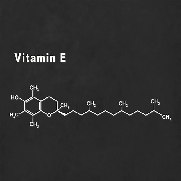 Vitamina Fórmula Química Estructural Blanca Sobre Fondo Negro —  Fotos de Stock