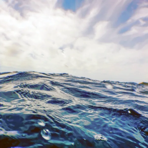 Fundo Água Azul Oceano Onda Fechar — Fotografia de Stock