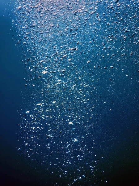 Sualtı Hava Kabarcıkları Su altı Mavi Arkaplan Kabarcıkları
