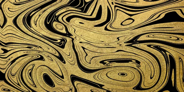 Altın Kıvrımlı Sanatsal Tasarım Altın Parıltılar Siyah Çizgiler Moda Tarzı — Stok fotoğraf