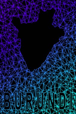 Burundi haritası, Çokgen ağ çizgisi haritası, modern renkli harita