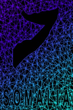 Somali haritası, Çokgen ağ çizgisi haritası, modern renkli harita