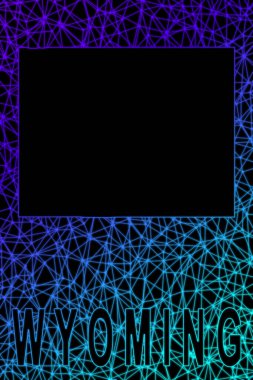Wyoming haritası, Çokgen ağ çizgisi haritası, modern renkli harita