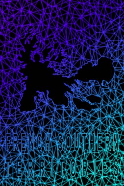 Fransız Güney Bölgelerinin haritası, Çokgen ağ çizgisi haritası, modern renkli harita