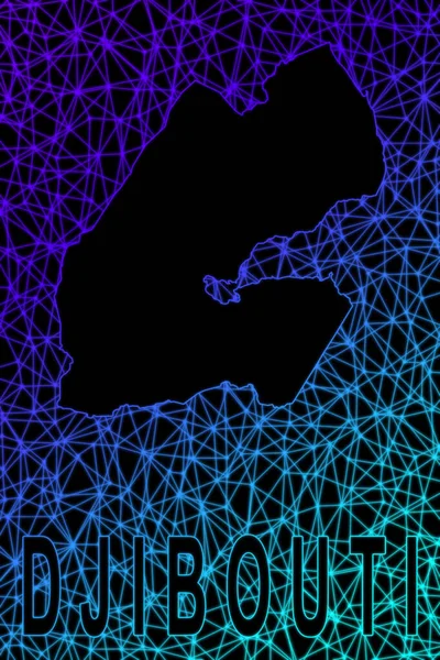 Cibuti haritası, Çokgen ağ çizgisi haritası, modern renkli harita