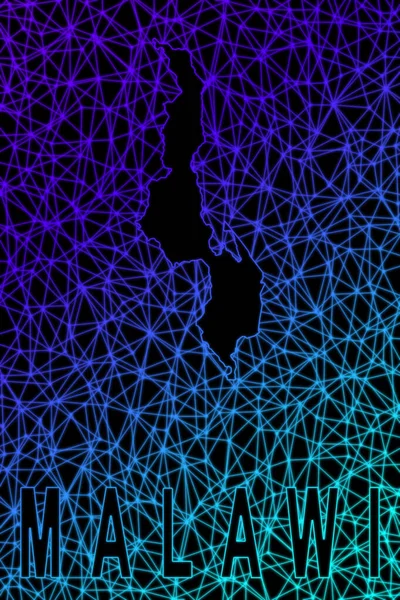 Malawi haritası, Çokgen ağ çizgisi haritası, modern renkli harita