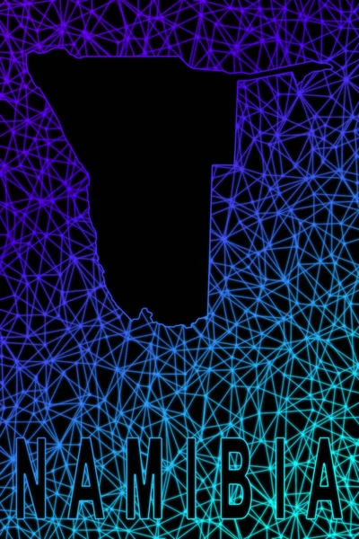 Namibya haritası, Çokgen ağ çizgisi haritası, modern renkli harita