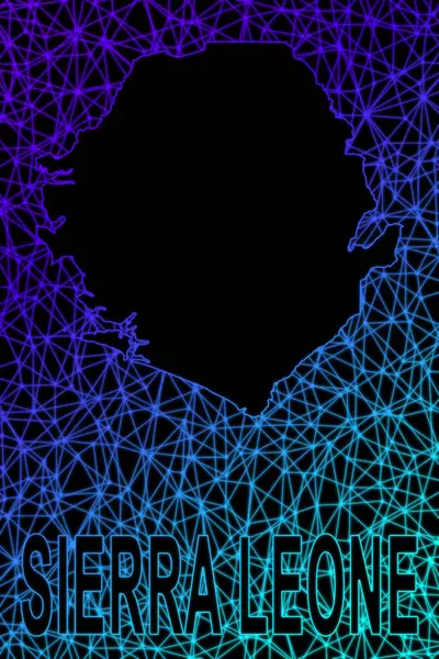 Sierra Leone haritası, Çokgen ağ çizgisi haritası, modern renkli harita