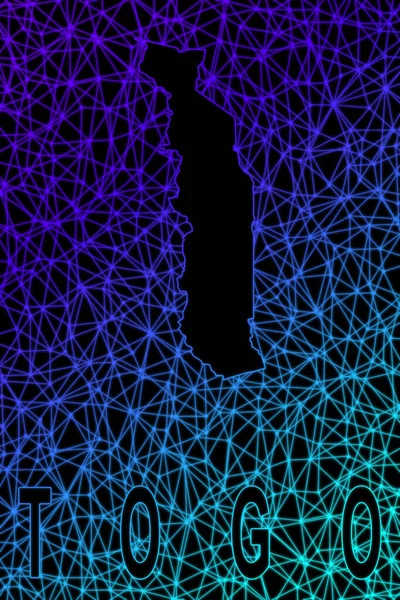 Togo haritası, Çokgen ağ çizgisi haritası, modern renkli harita