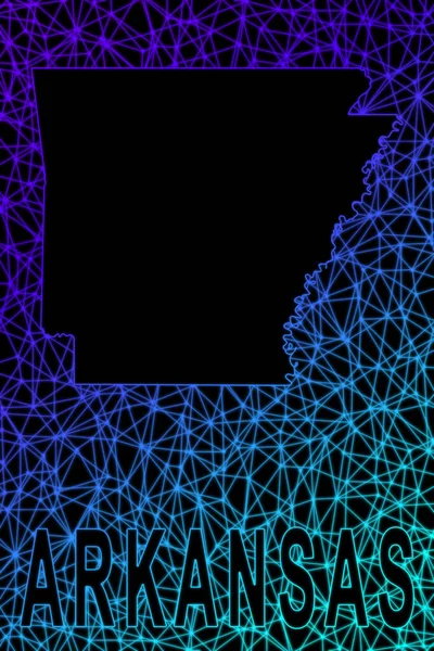 Map Arkansas Polygonal Mesh Line Map Modern Colorful Map — Stockfoto