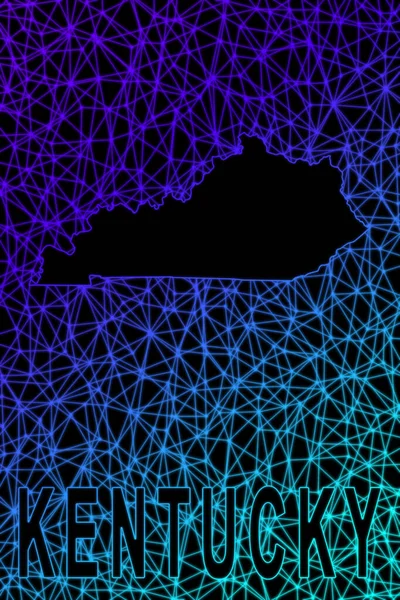 Map Kentucky Polygonal Mesh Line Map Modern Colorful Map — Stok fotoğraf