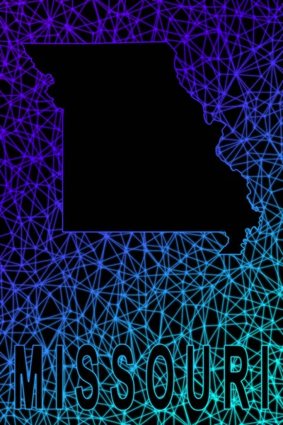 Map Missouri Polygonal Mesh Line Map Modern Colorful Map — стокове фото