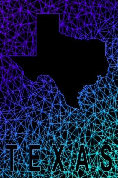 Map Texas Polygonal Mesh Line Map Modern Colorful Map — стокове фото