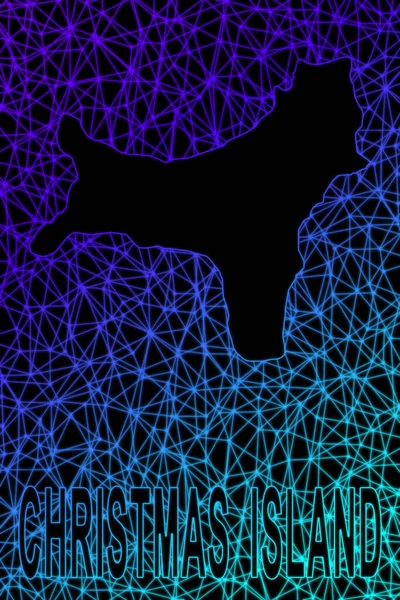 Noel Adası haritası, Çokgen ağ çizgisi haritası, modern renkli harita