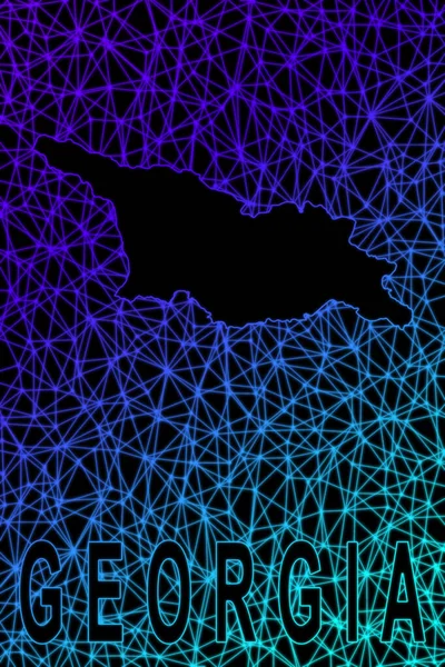 Χάρτης Της Γεωργίας Polygonal Mesh Line Map Μοντέρνος Χρωματιστός Χάρτης — Φωτογραφία Αρχείου