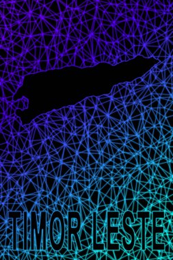 Timor Leste haritası, Çokgen ağ çizgisi haritası, modern renkli harita