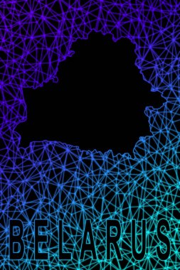 Belarus haritası, Çokgen ağ çizgisi haritası, modern renkli harita