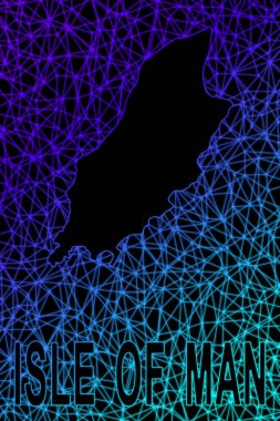 Man Adası haritası, Çokgen ağ çizgisi haritası, modern renkli harita