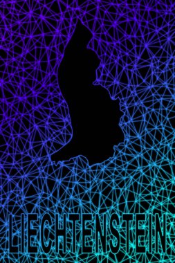 Lihtenştayn haritası, Çokgen ağ çizgisi haritası, modern renkli harita