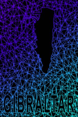 Cebelitarık haritası, Çokgen ağ çizgisi haritası, modern renkli harita