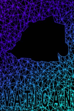 Vatikan haritası, Çokgen ağ çizgisi haritası, modern renkli harita