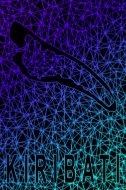 Kiribati haritası, Çokgen ağ çizgisi haritası, modern renkli harita