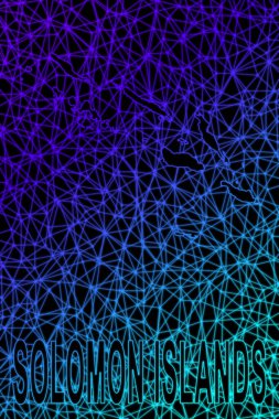 Solomon Adaları haritası, Çokgen ağ çizgisi haritası, modern renkli harita