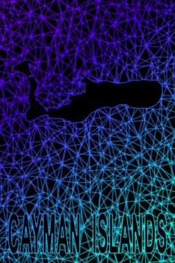 Cayman Adaları haritası, Çokgen ağ çizgisi haritası, modern renkli harita