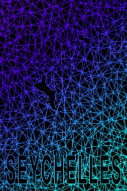 Seyşeller haritası, Çokgen ağ çizgisi haritası, modern renkli harita