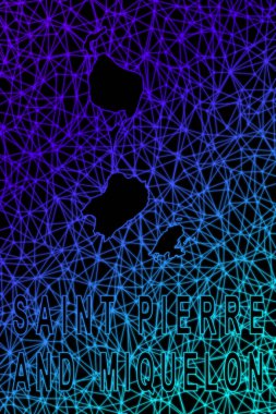 Saint Pierre ve Miquelon haritası, Çokgen ağ çizgisi haritası, modern renkli harita