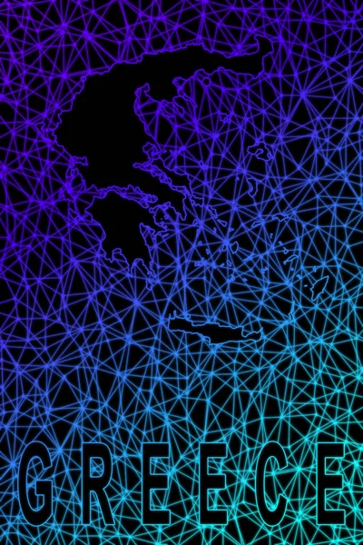 Mapa Grecji Polindonezyjska Mapa Linii Nowoczesna Kolorowa Mapa — Zdjęcie stockowe