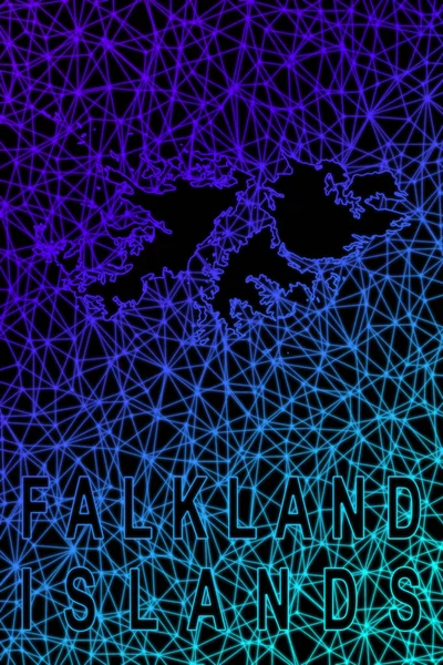 Map Falkland Islands Polygonal Mesh Line Map Modern Colorful Map — Stock Photo, Image