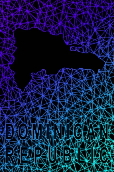 Карта Доминиканская Республика Карта Полигональная Сетка Современная Красочная Карта — стоковое фото