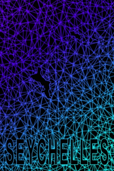 Seyşeller haritası, Çokgen ağ çizgisi haritası, modern renkli harita