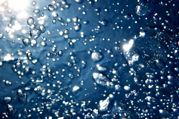 Luftblasen Unterwasserblasen Abstrakter Unterwasserhintergrund — Stockfoto