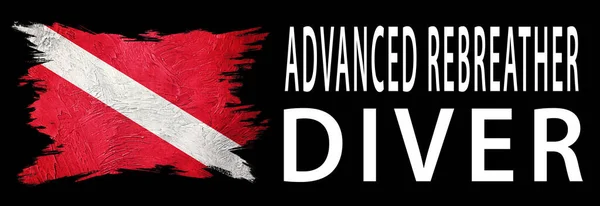 Advanced Rebreather Diver Diver Zászló Búvárzászló Búvárkodás — Stock Fotó