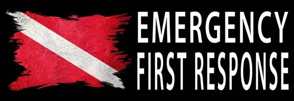 Emergency First Response Diver Flag Καταδύσεις — Φωτογραφία Αρχείου