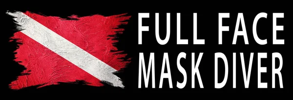 Full Face Mask Diver, Diver Down Flag, Scuba flag, Scuba Diving