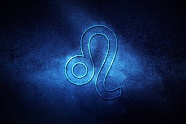 Leo Zodiac işareti, gece gökyüzü, burç geçmişi, Leo burç sembolü, mavi yıldız falı.