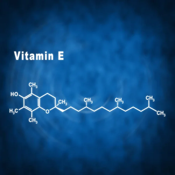 Βιταμίνη Δομικός Χημικός Τύπος Μπλε Φόντο — Φωτογραφία Αρχείου