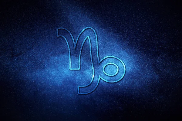 Steenbok Dierenriemteken Nachthemel Horoscoop Astrologie Achtergrond Steenbok Horoscoop Symbool Blauwe — Stockfoto
