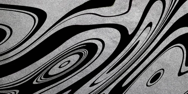 Silver Swirl Design Artístico Brilhantes Prata Linhas Pretas Estilo Moderno — Fotografia de Stock