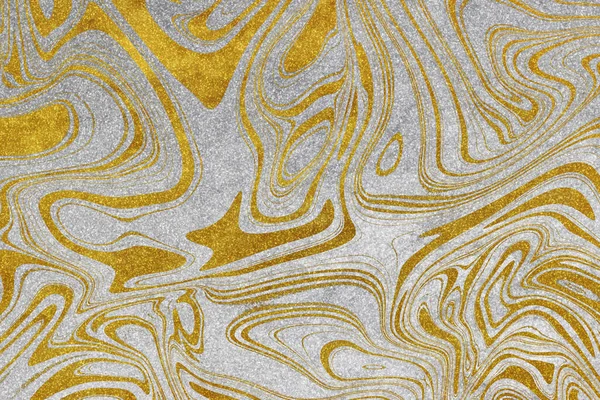 Gold Und Silber Wirbelt Luxus Hintergrund Silber Und Gold Abstrakten — Stockfoto