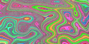 Renkli sıvı sanat, parlak metalik girdaplar, girdaplar